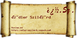 Ádler Szilárd névjegykártya