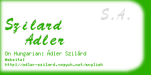 szilard adler business card