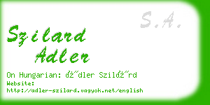 szilard adler business card